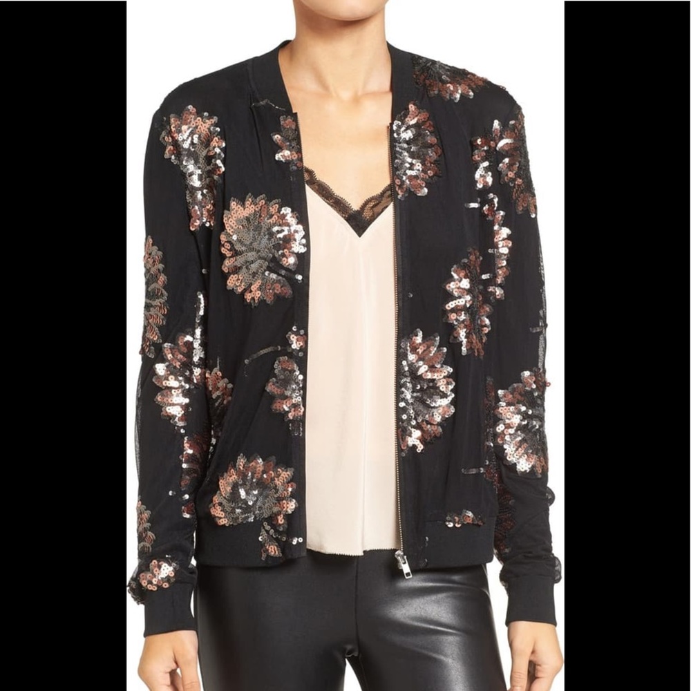 Chelsea28 Sequin Bomber Jacket SZ M